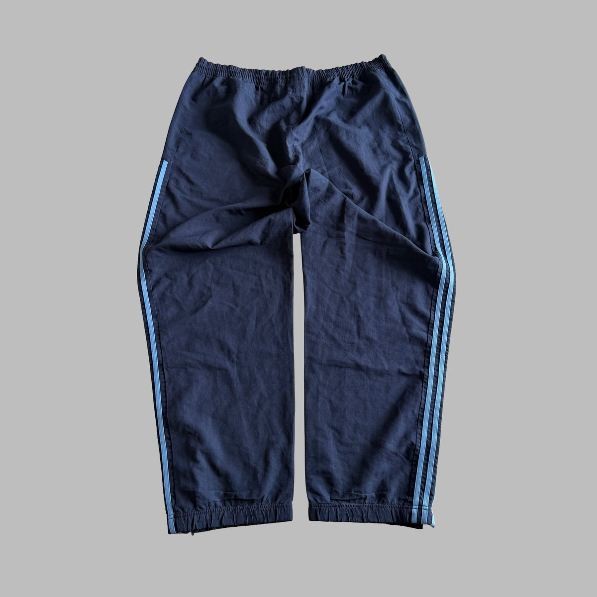Y2K Adidas Three Stripe Wide Leg Track Pants - XXL