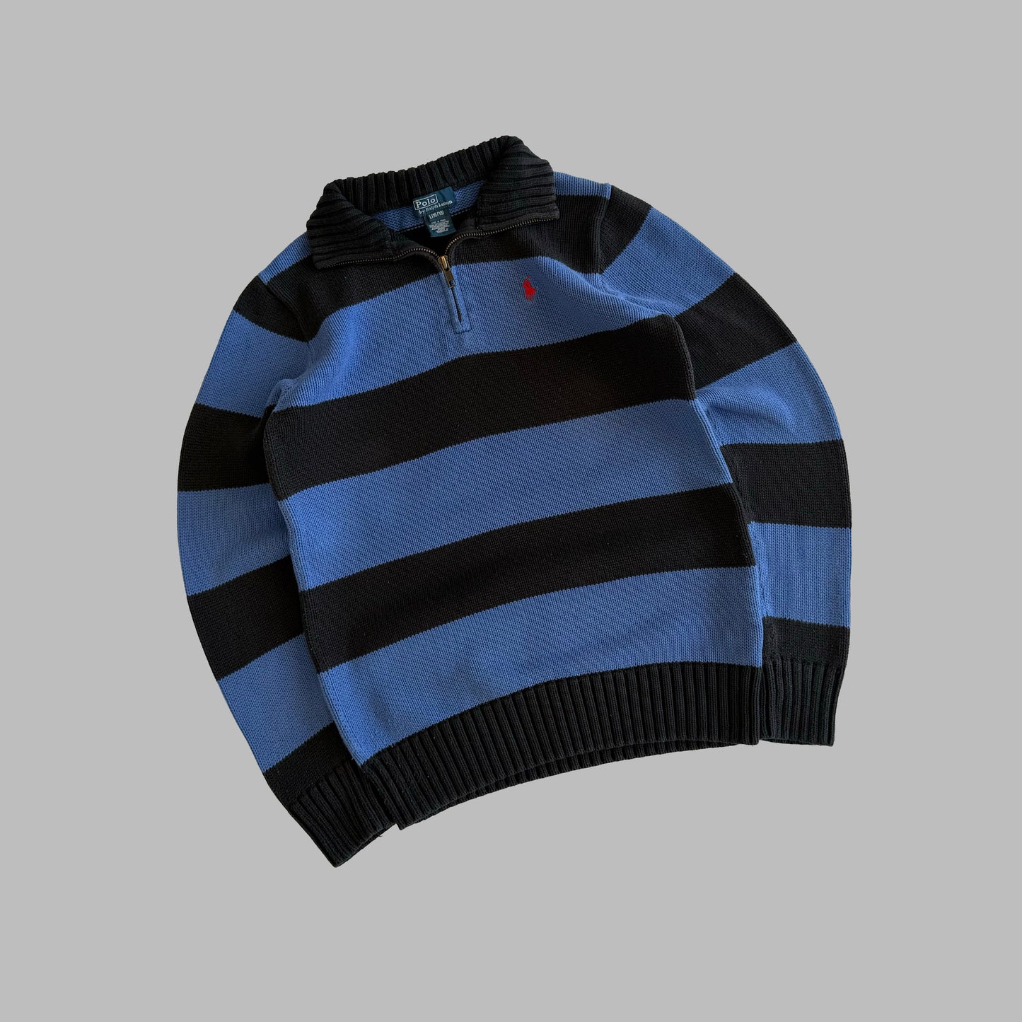 90s Polo Ralph Lauren Stirped Quarter Zip - S