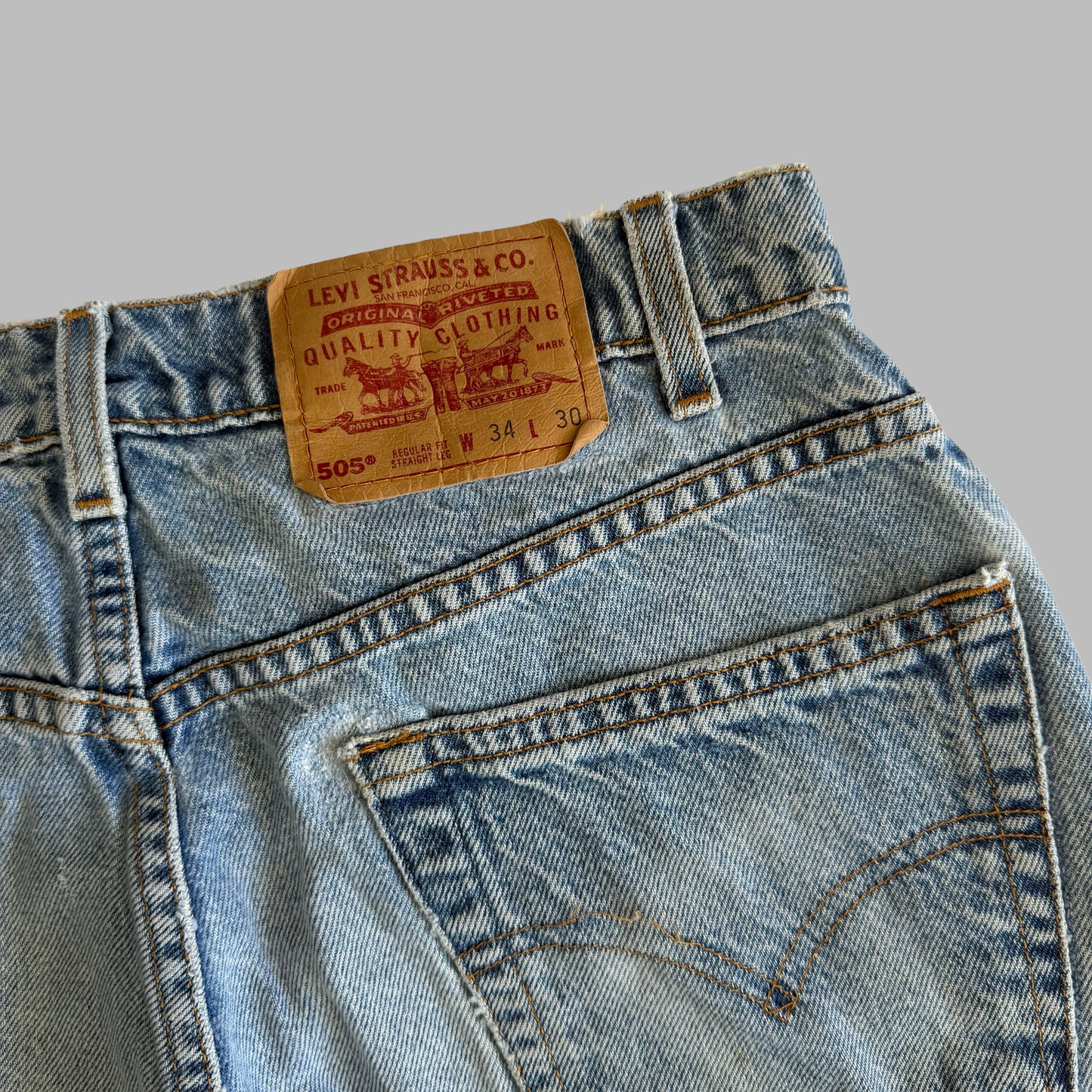 90s Levis 505 Paper Tag Straight-Leg Jeans - 34 x 30