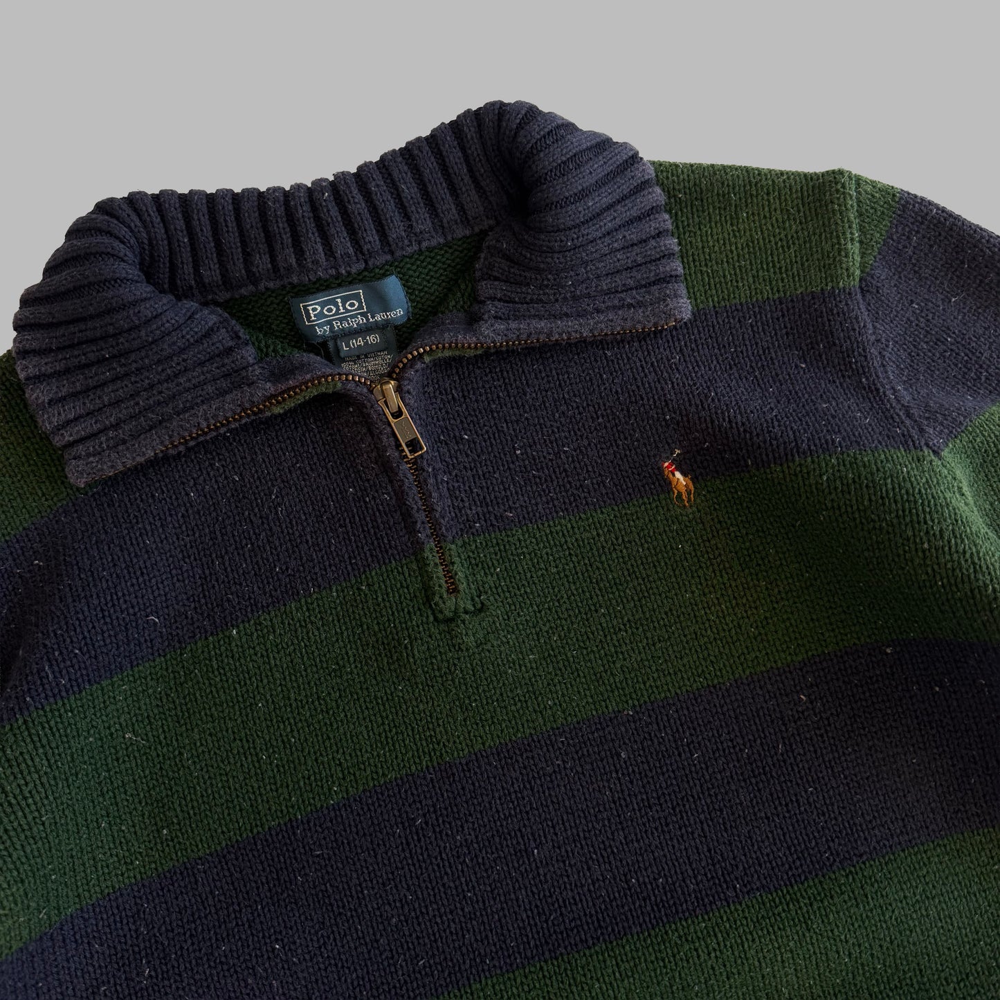 90s Polo Ralph Lauren Striped Quarter Zip - S