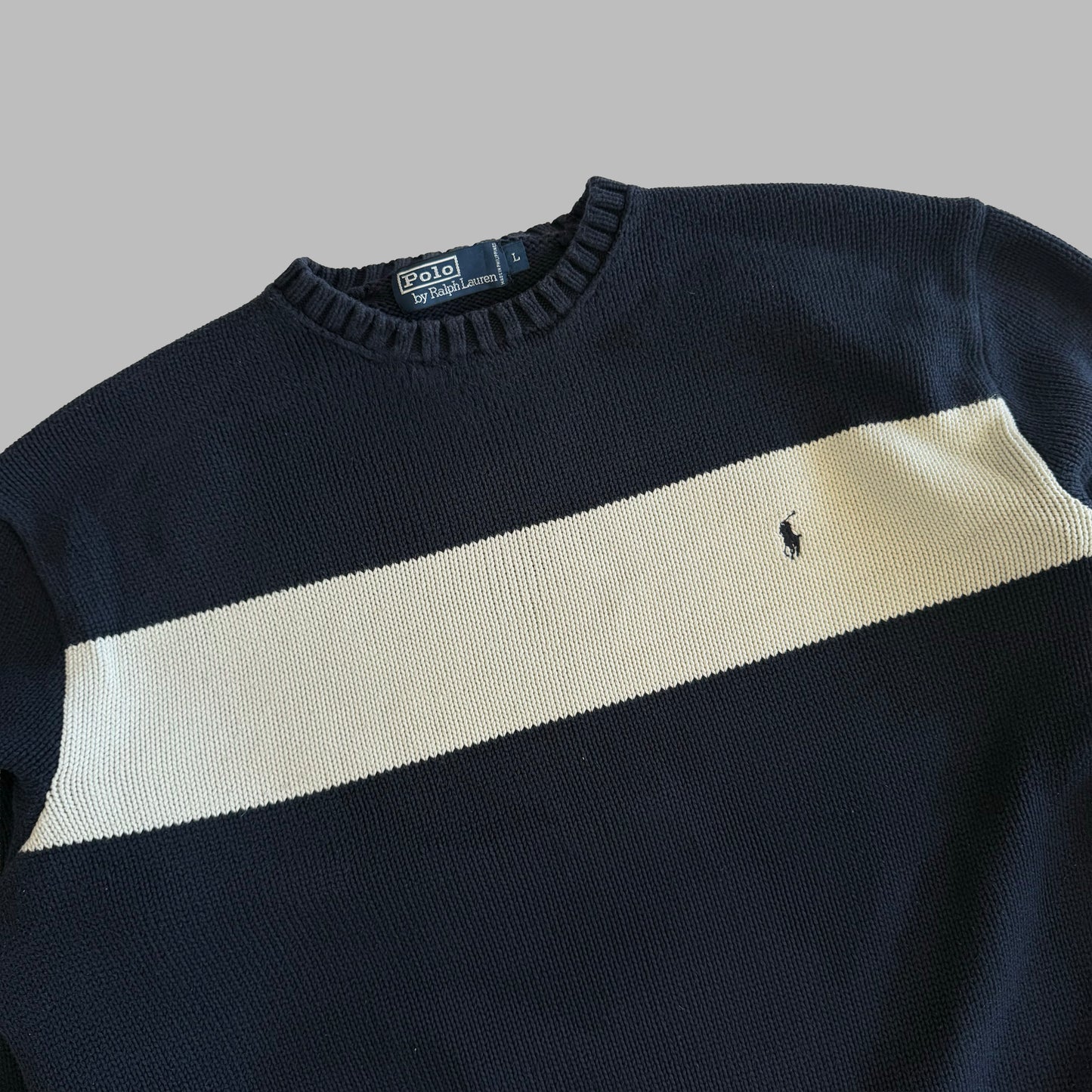 90s Polo Ralph Lauren Striped Heavy Knit - L