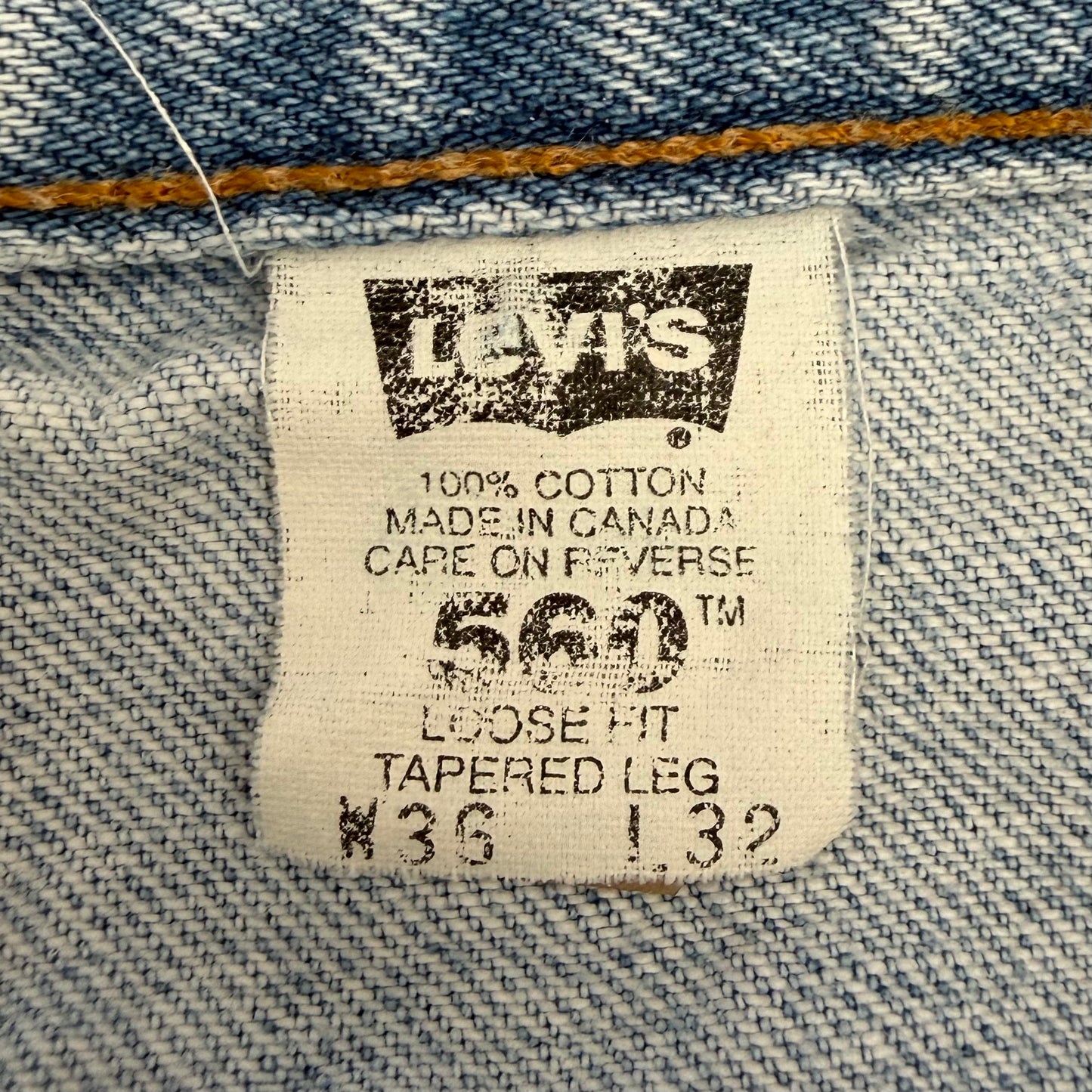 90s Levis 560 Paper Tag Barrel Jeans - 36 x 32