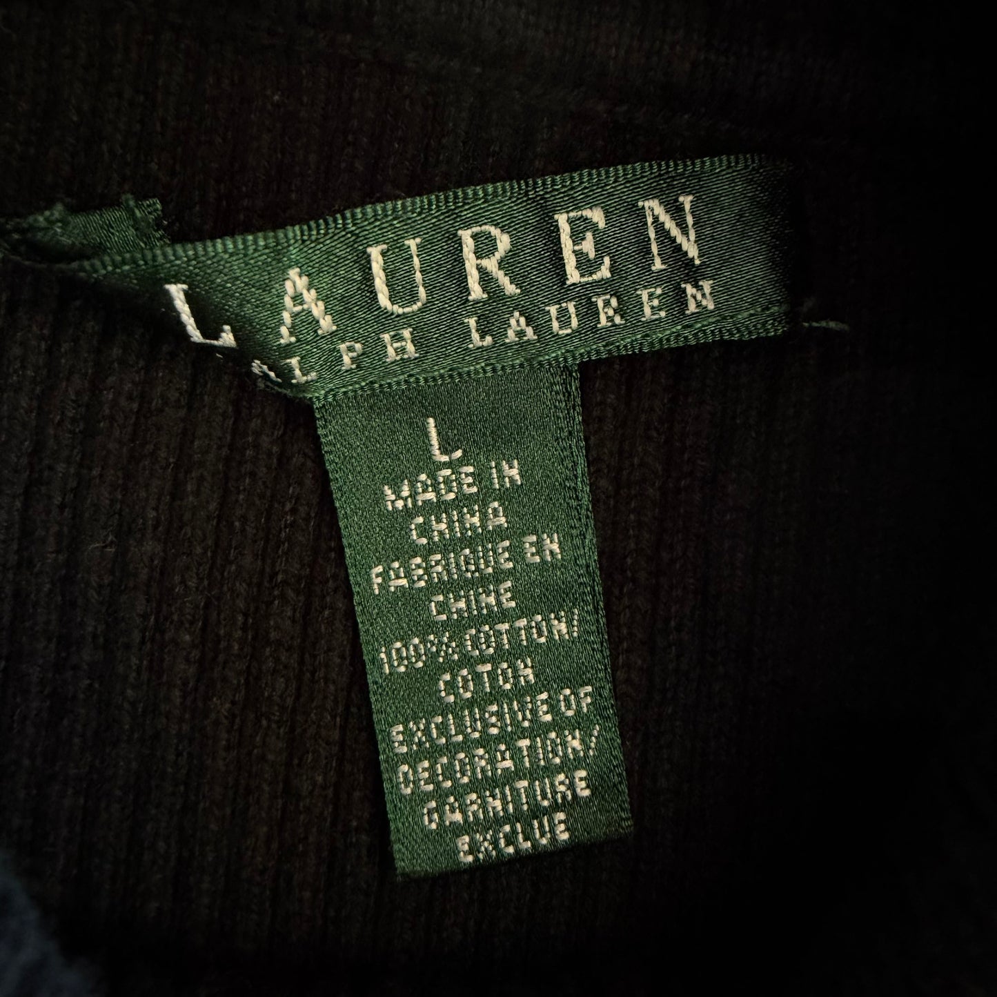 Y2K Polo Ralph Lauren Ribbed Turtle Neck Knit - L