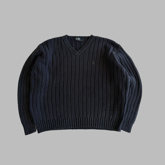 90s Polo Ralph Lauren Ribbed Heavy Knit - XXL