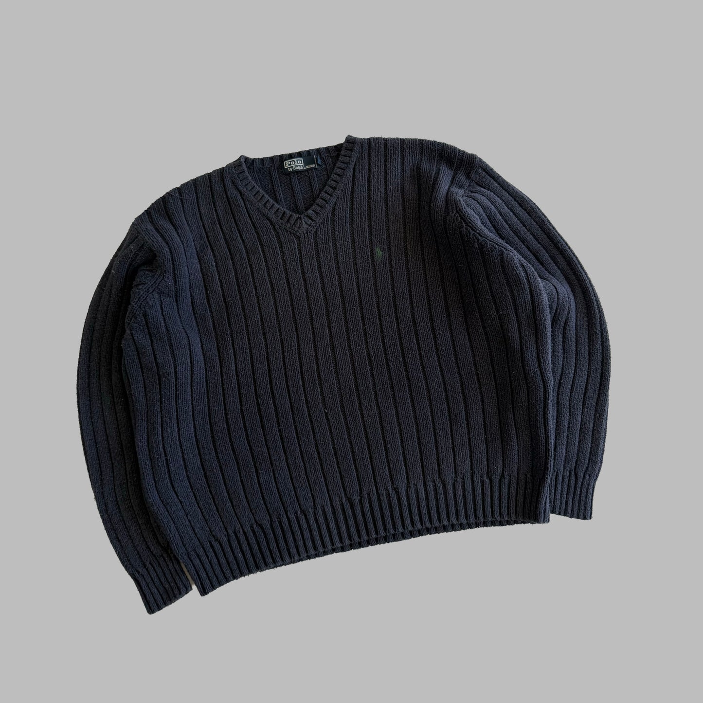 90s Polo Ralph Lauren Ribbed Heavy Knit - XXL