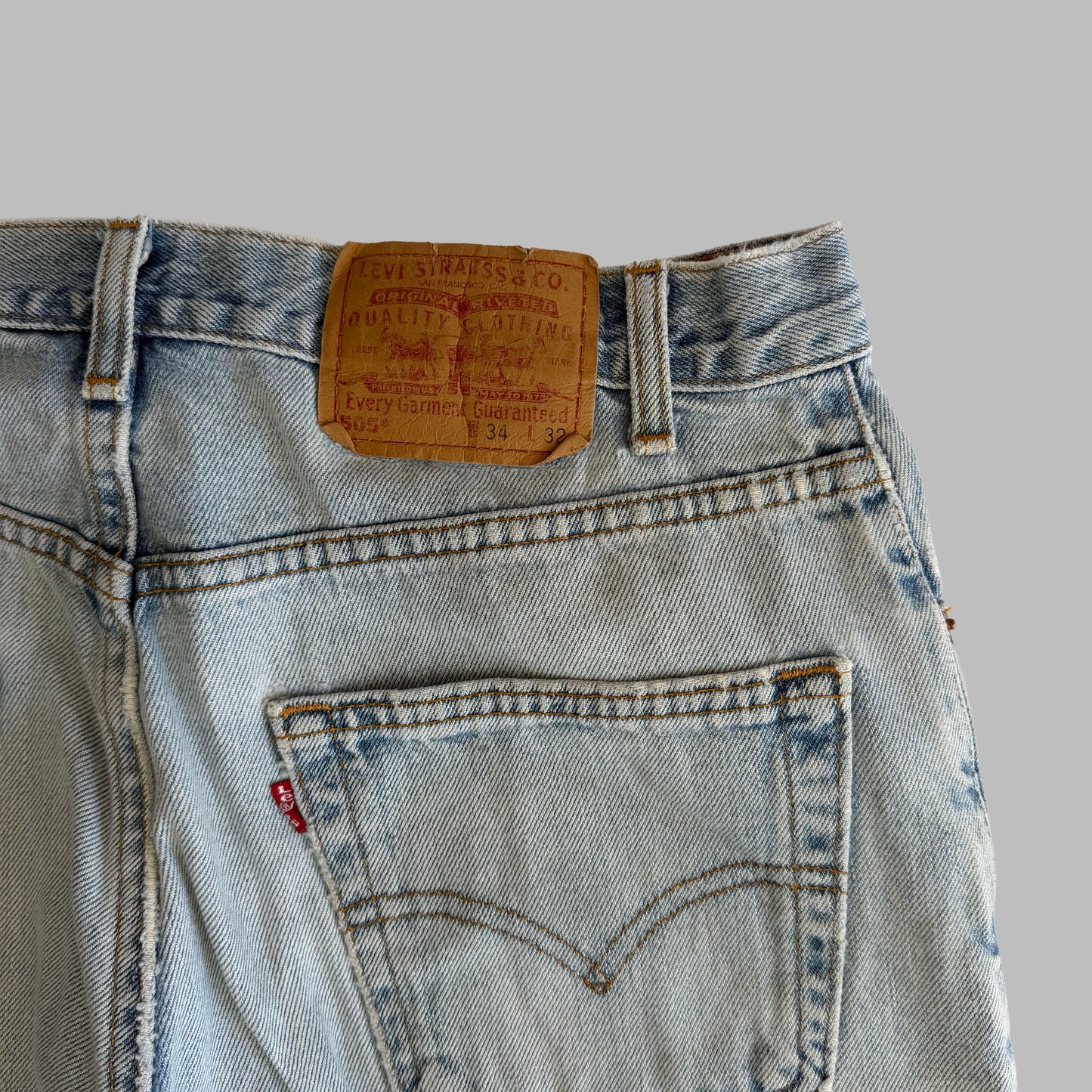 90s Levis 505 Paper Tag Straight Leg Jeans - 34 x 32