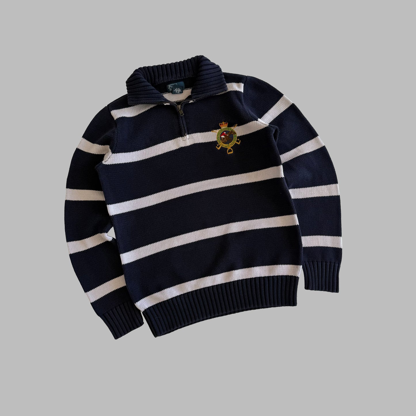 90s Polo Ralph Lauren Striped Quarter Zip - S