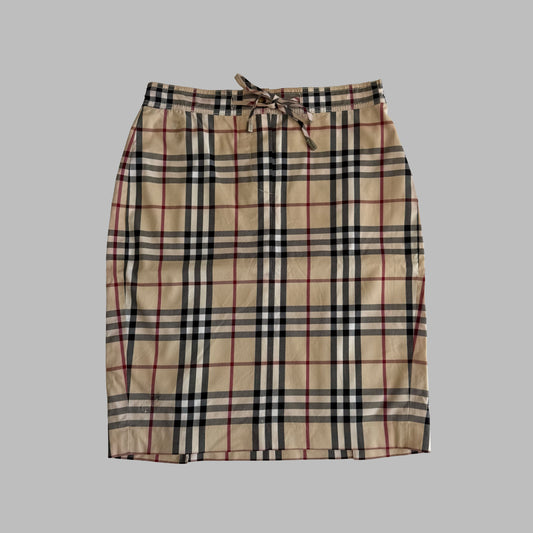 Y2K Burberry Nova Check Pencil Skirt - 27"