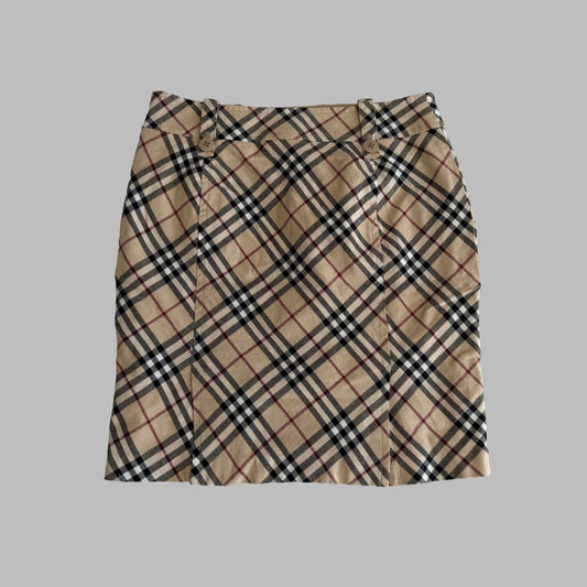 Y2K Burberry Blue Label Nova Check Midi Skirt - 26"