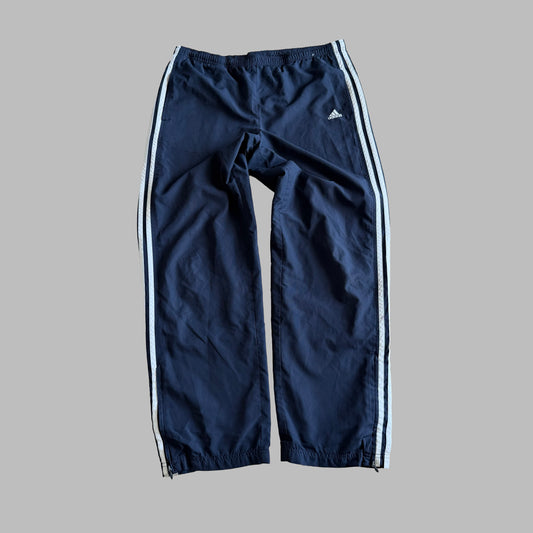 Y2K Adidas Three Stripe Baggy Track Pants - L