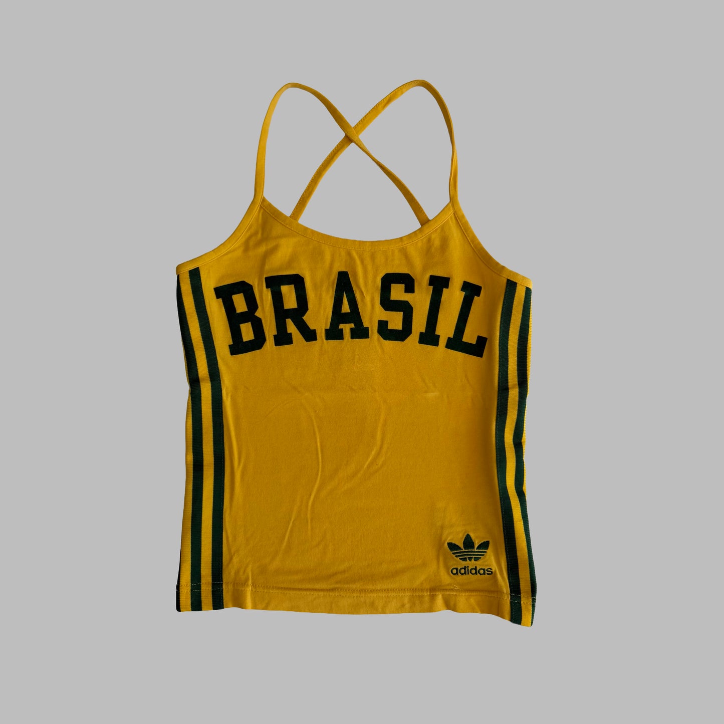 Y2K Adidas Three Stripe Brasil Tank - XS