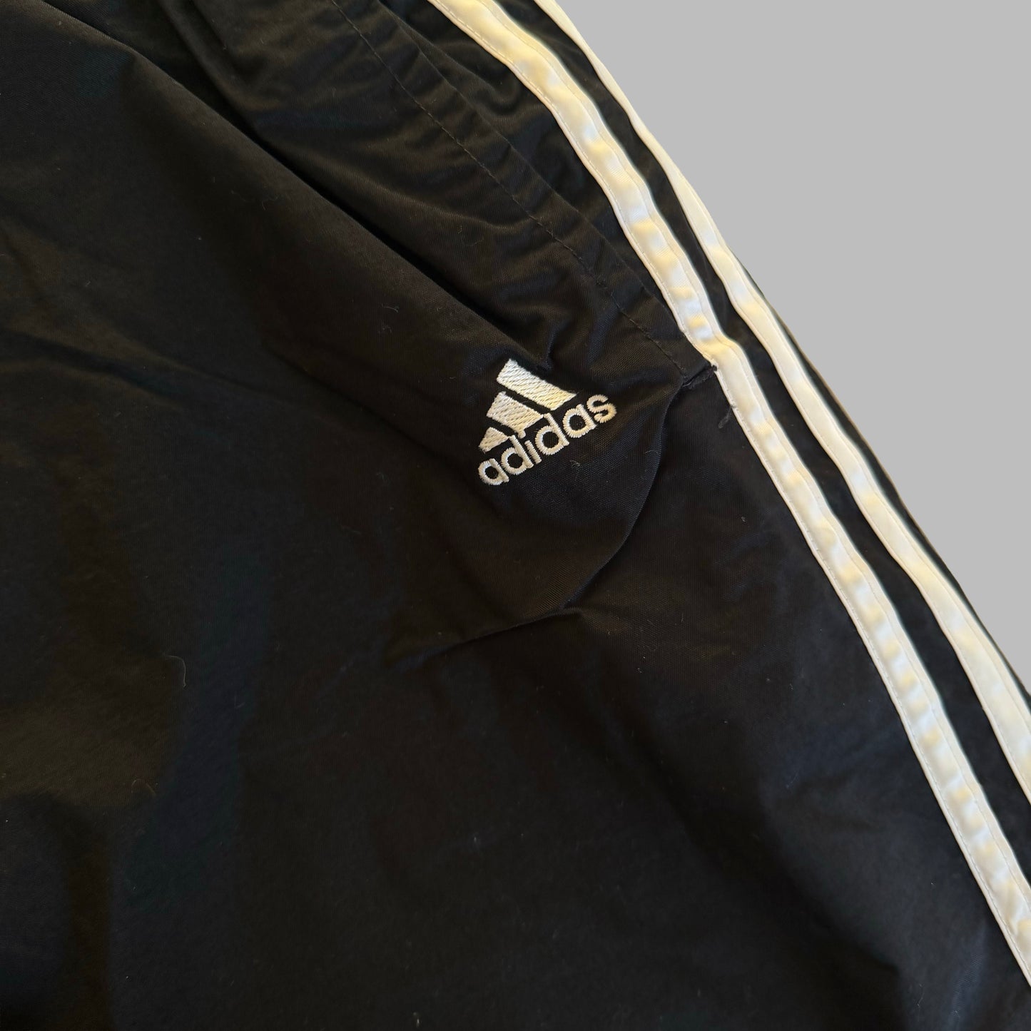 Y2K Adidas Three Stripe Wide Leg Track Pants - S