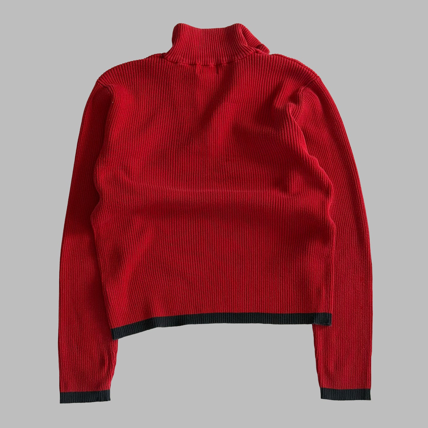 Y2K Polo Ralph Lauren Ribbed Flag Quarter Zip - L