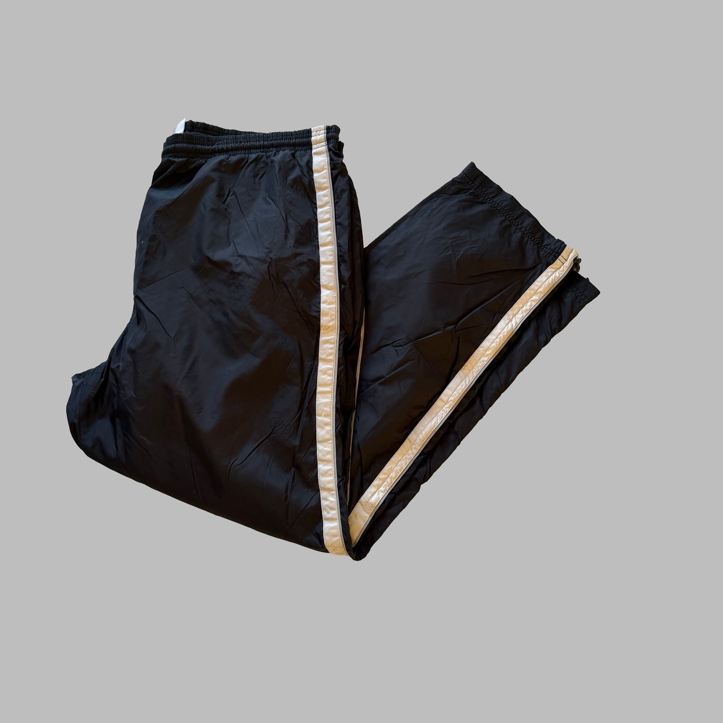 Y2K Adidas Striped Baggy Track Pants - L