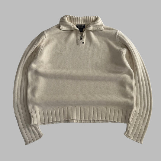 Y2K Polo Ralph Lauren Heavyweight Ribbed Quarter Zip - L