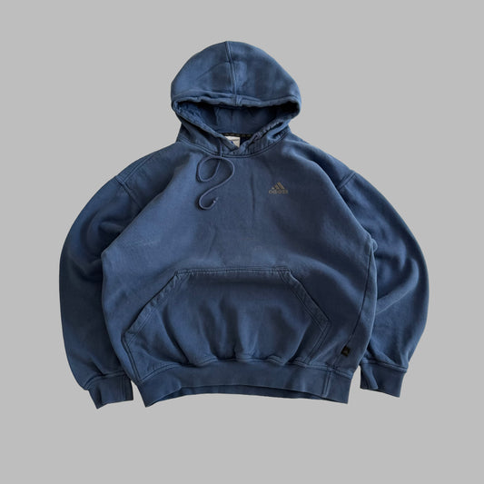 90s Adidas Minimal Heavyweight Hoodie - M