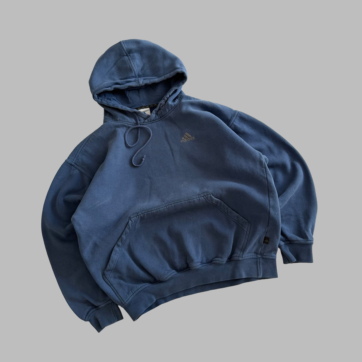 90s Adidas Minimal Heavyweight Hoodie - M