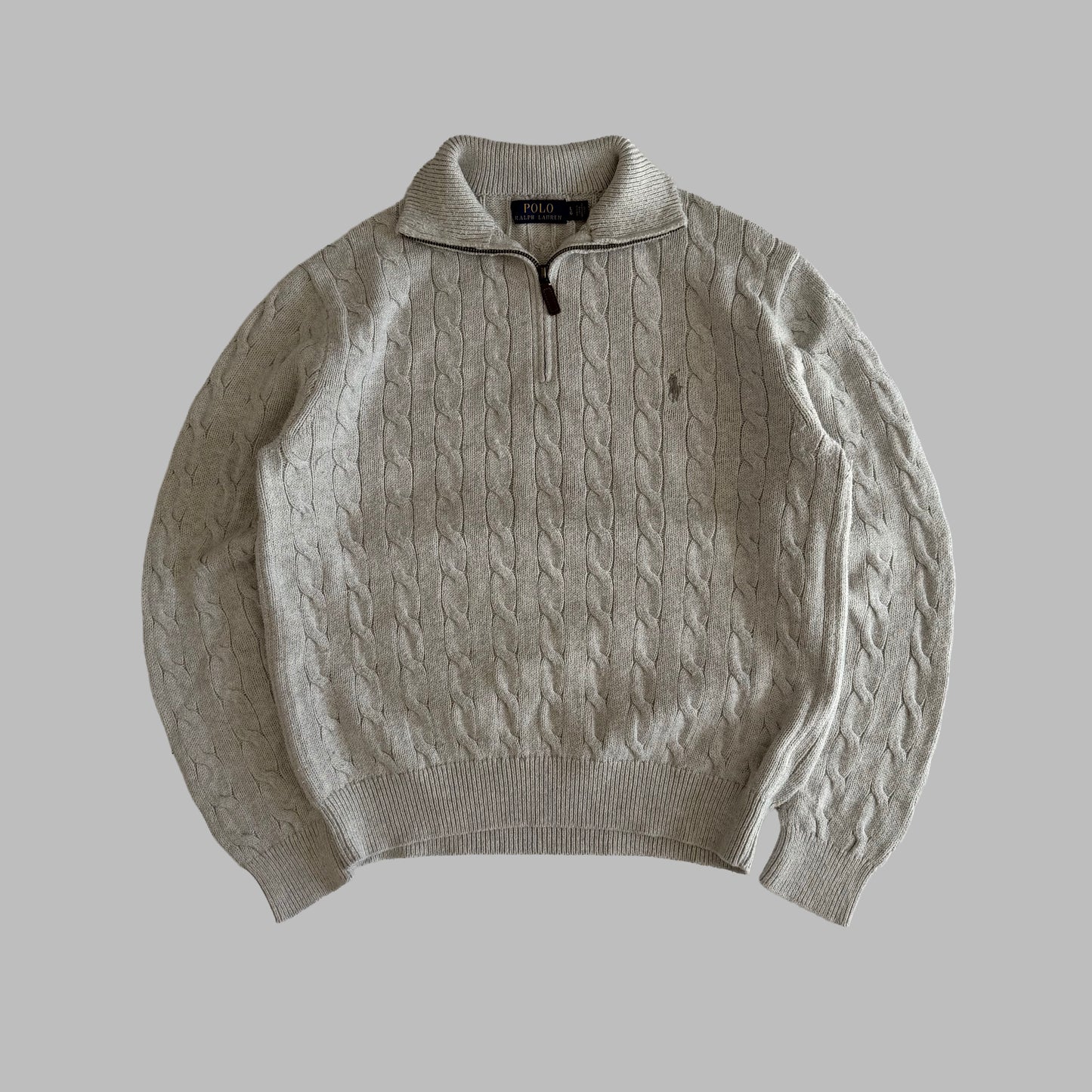 Polo Ralph Lauren Cable Knit Quarter Zip - L