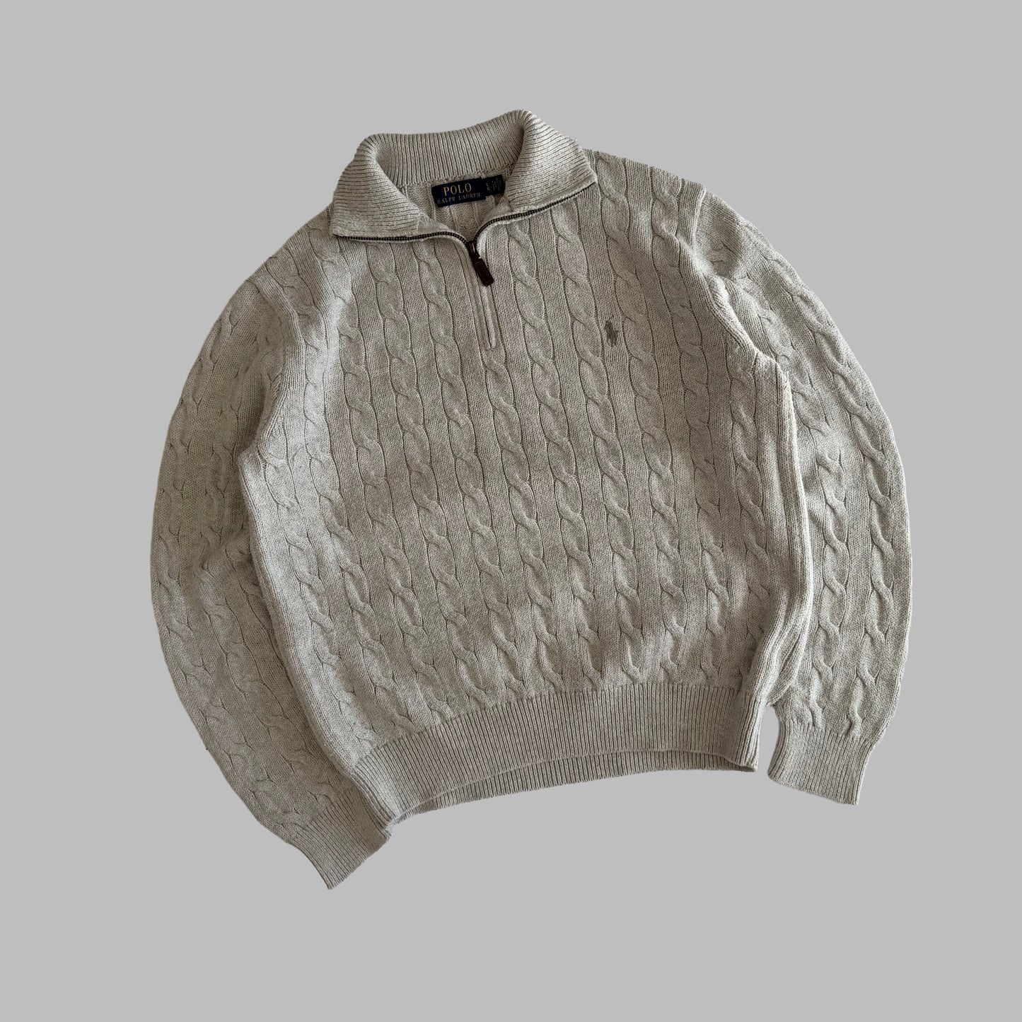 Polo Ralph Lauren Cable Knit Quarter Zip - L