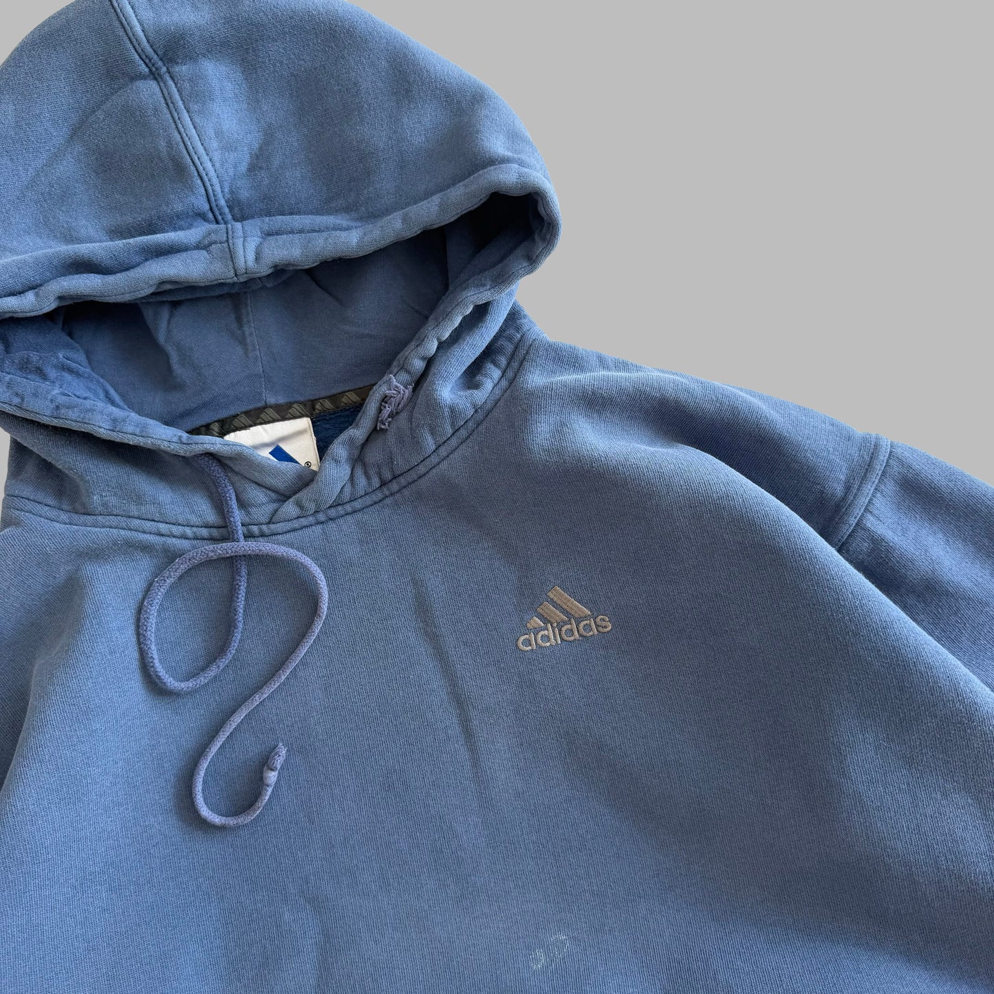 90s Adidas Minimal Heavyweight Hoodie - M