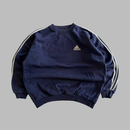 90s Adidas Three Stripe Sweatshirt - L