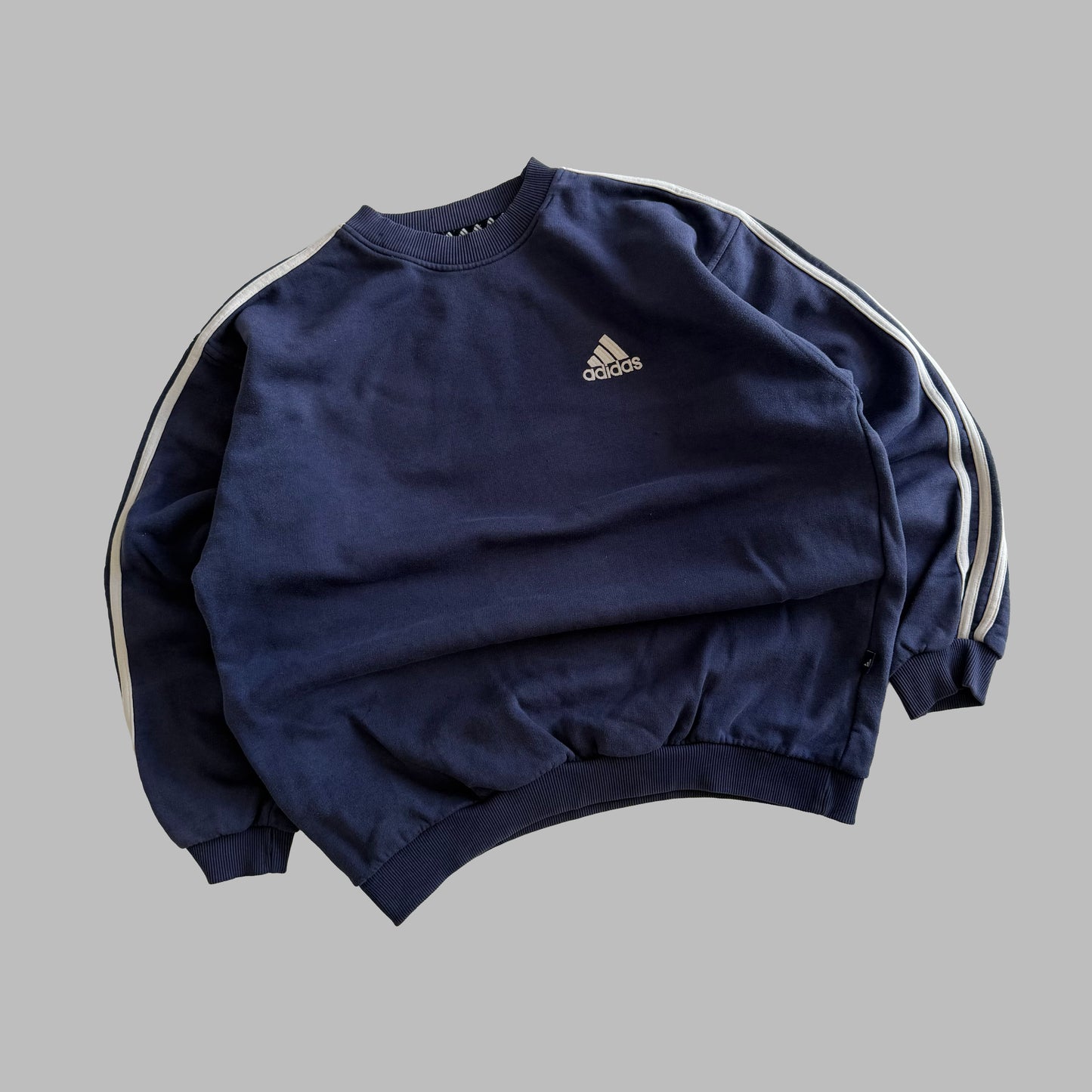 90s Adidas Three Stripe Sweatshirt - L