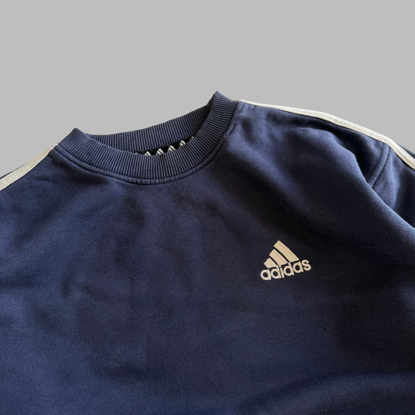 90s Adidas Three Stripe Sweatshirt - L