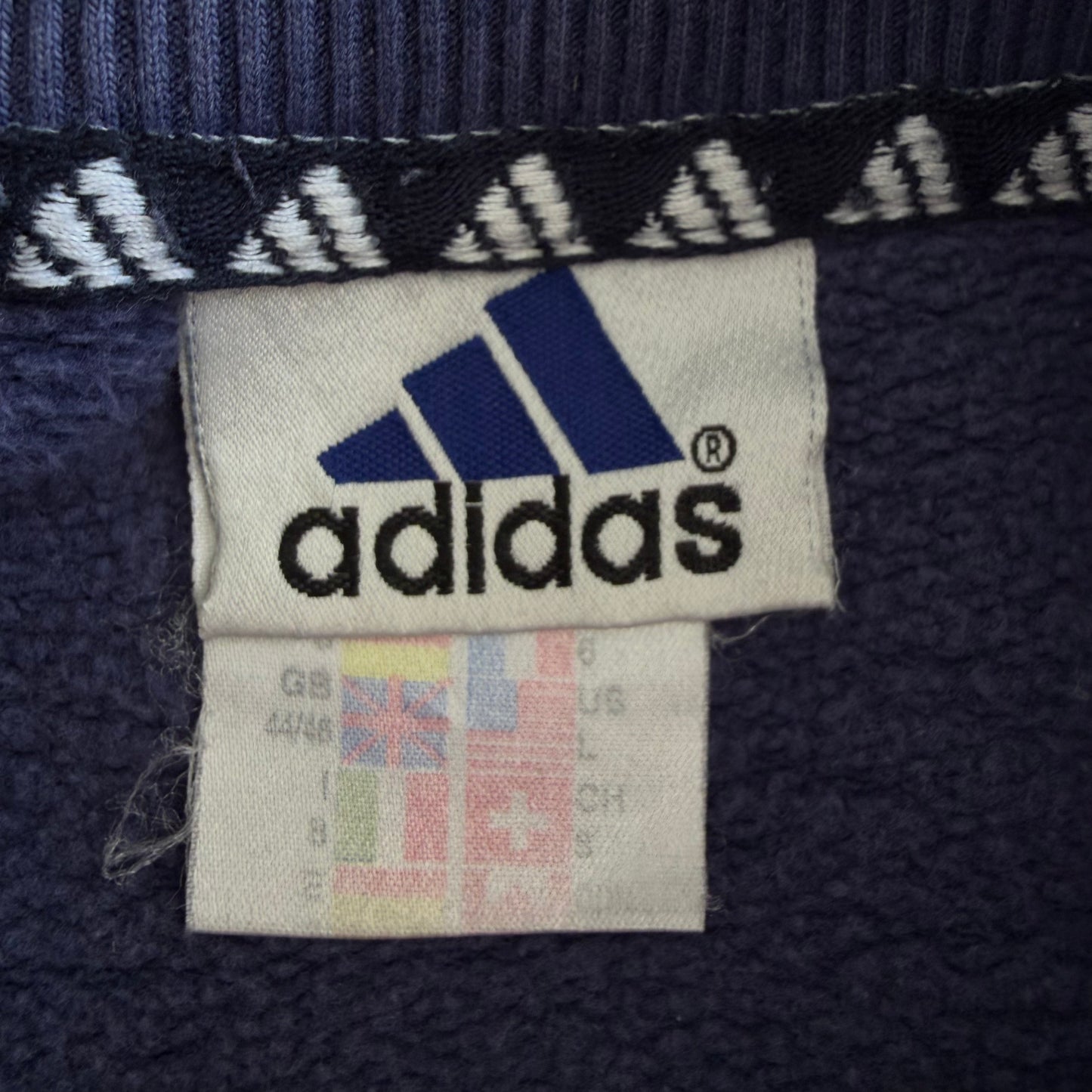 90s Adidas Three Stripe Sweatshirt - L