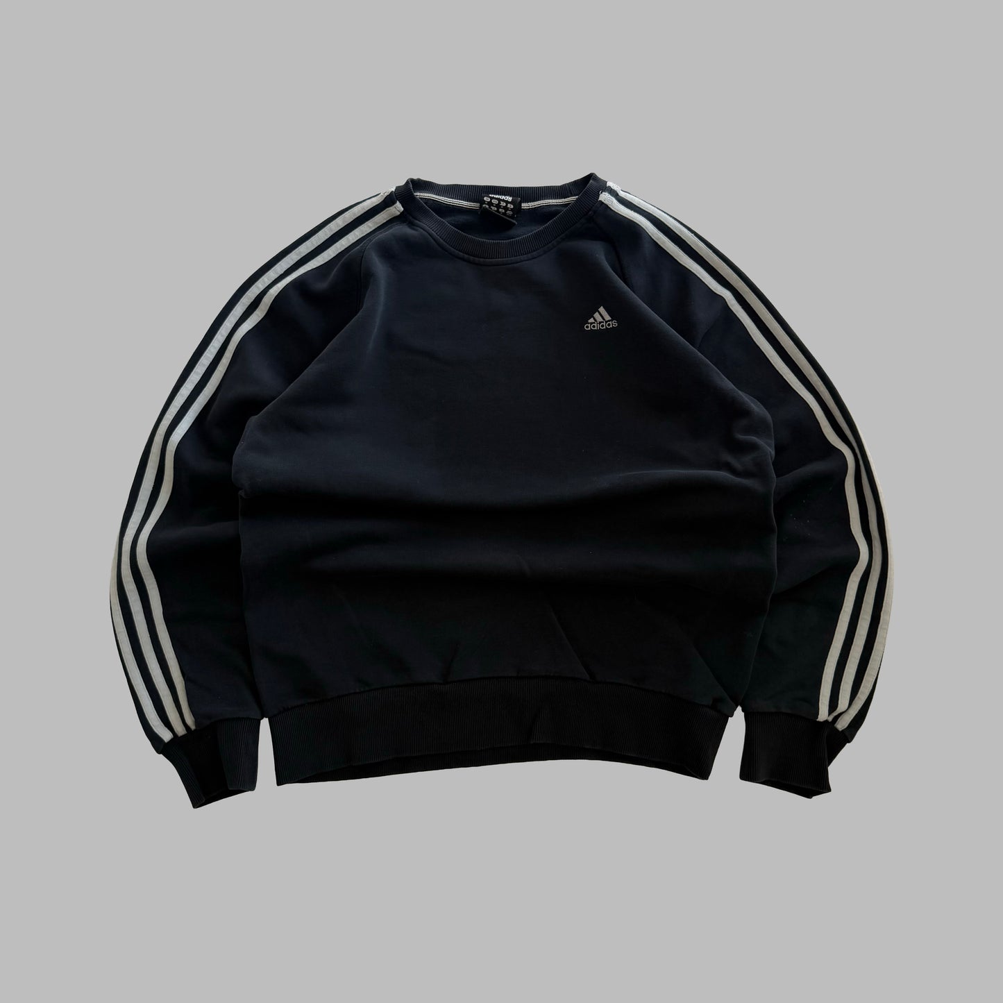 Y2K Adidas Three Stripe Sweatshirt - M