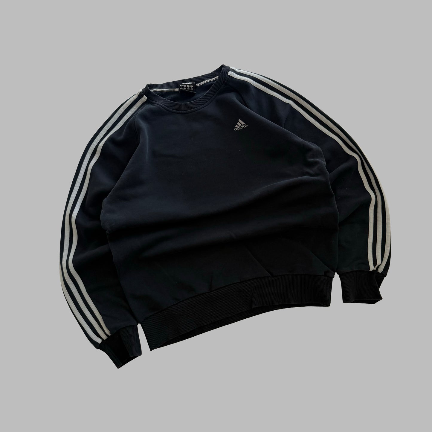Y2K Adidas Three Stripe Sweatshirt - M
