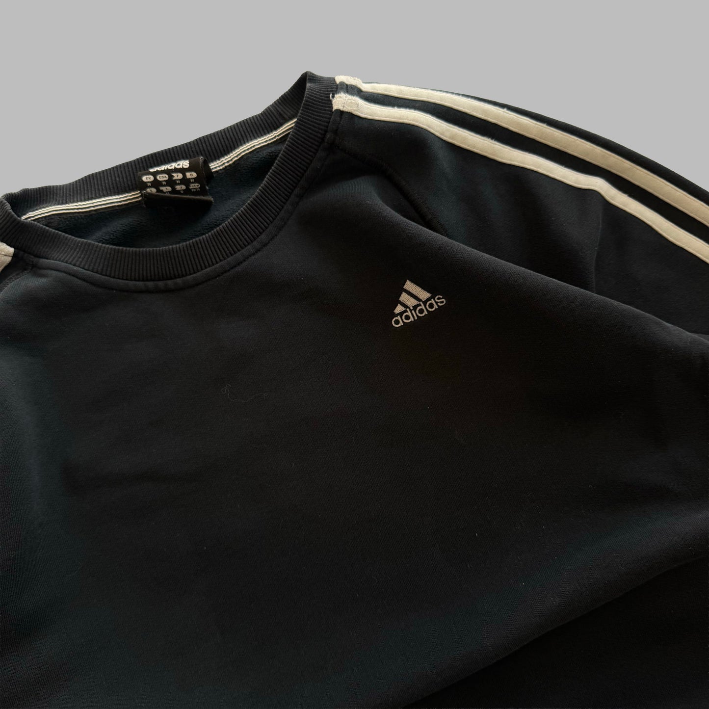 Y2K Adidas Three Stripe Sweatshirt - M