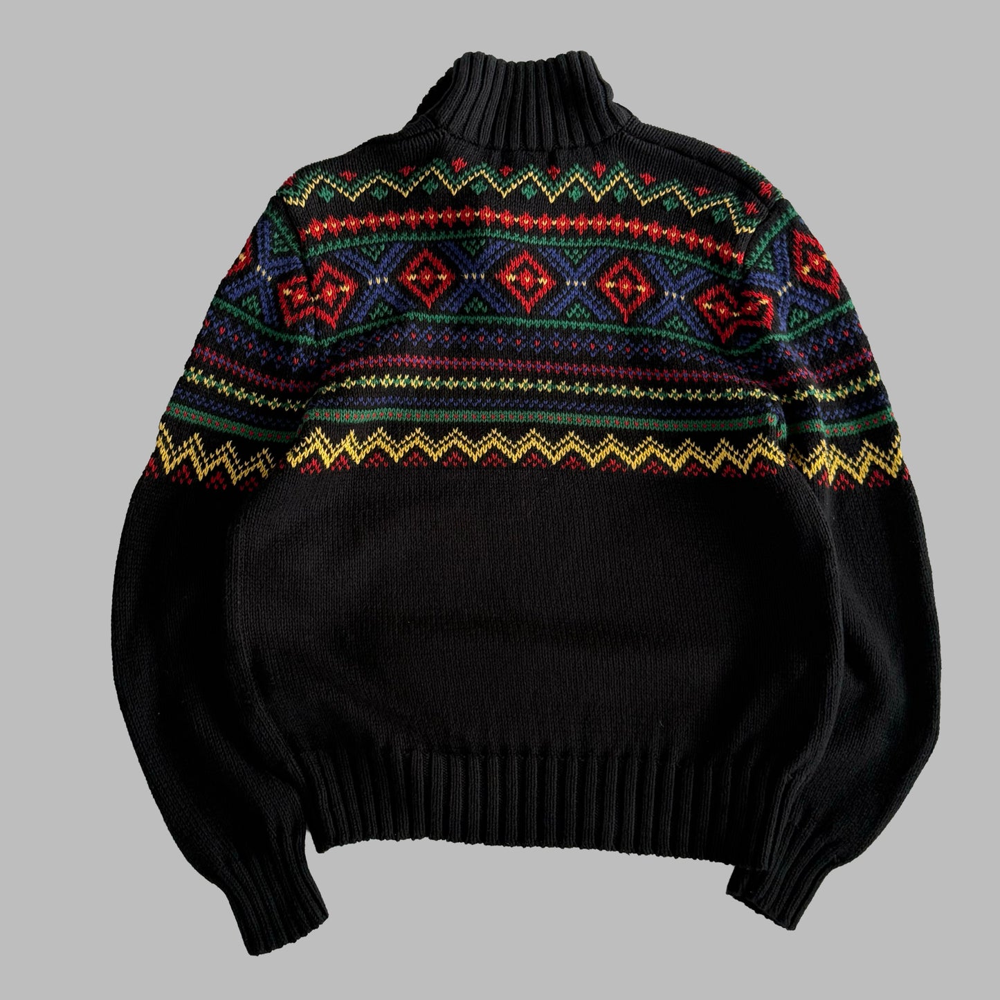 90s Polo Ralph Lauren Aztec Heavy Knit Sweater - M