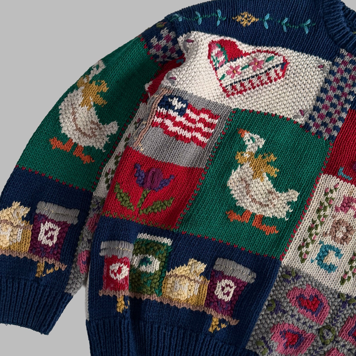 Polo Ralph Lauren Patchwork Heavyweight Knit Sweater - XL