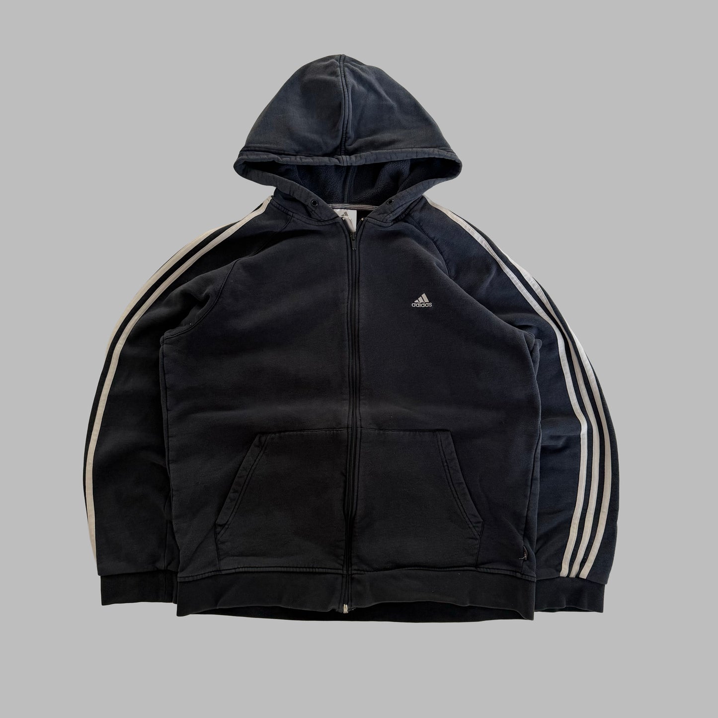 Y2K Adidas Three Stripe Hoodie - XL