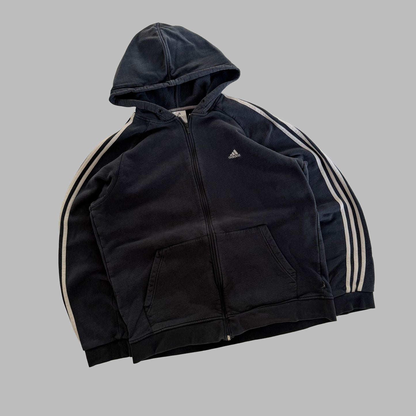 Y2K Adidas Three Stripe Hoodie - XL