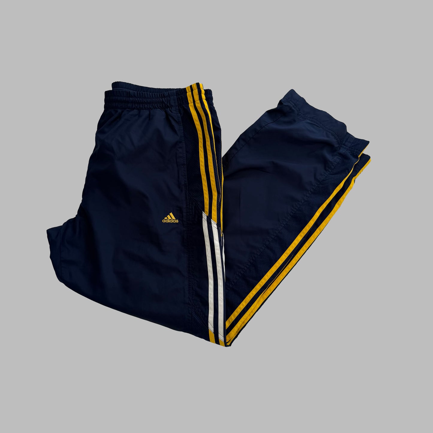 Y2K Adidas Wide Leg Three Stripe Track Pants - M