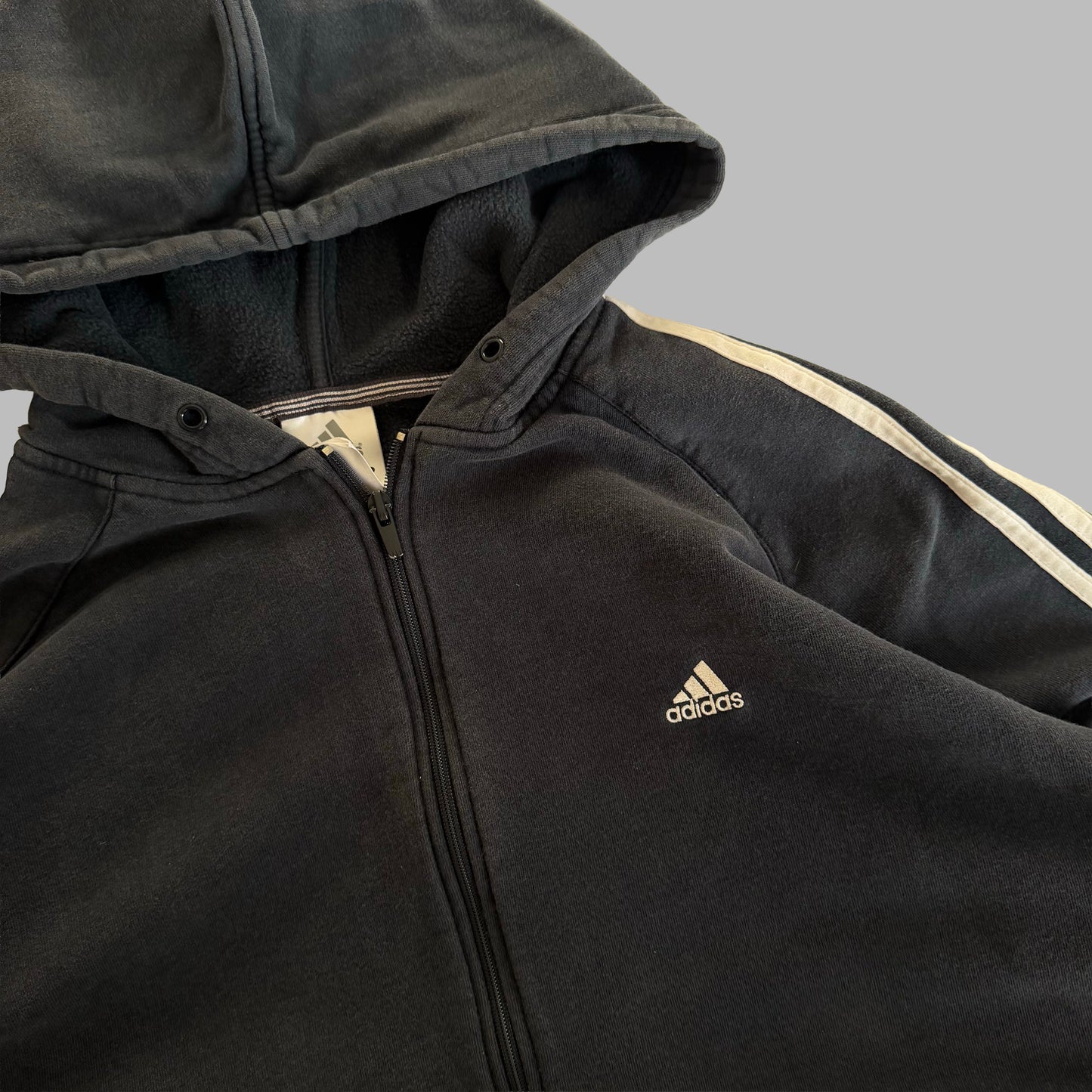 Y2K Adidas Three Stripe Hoodie - XL