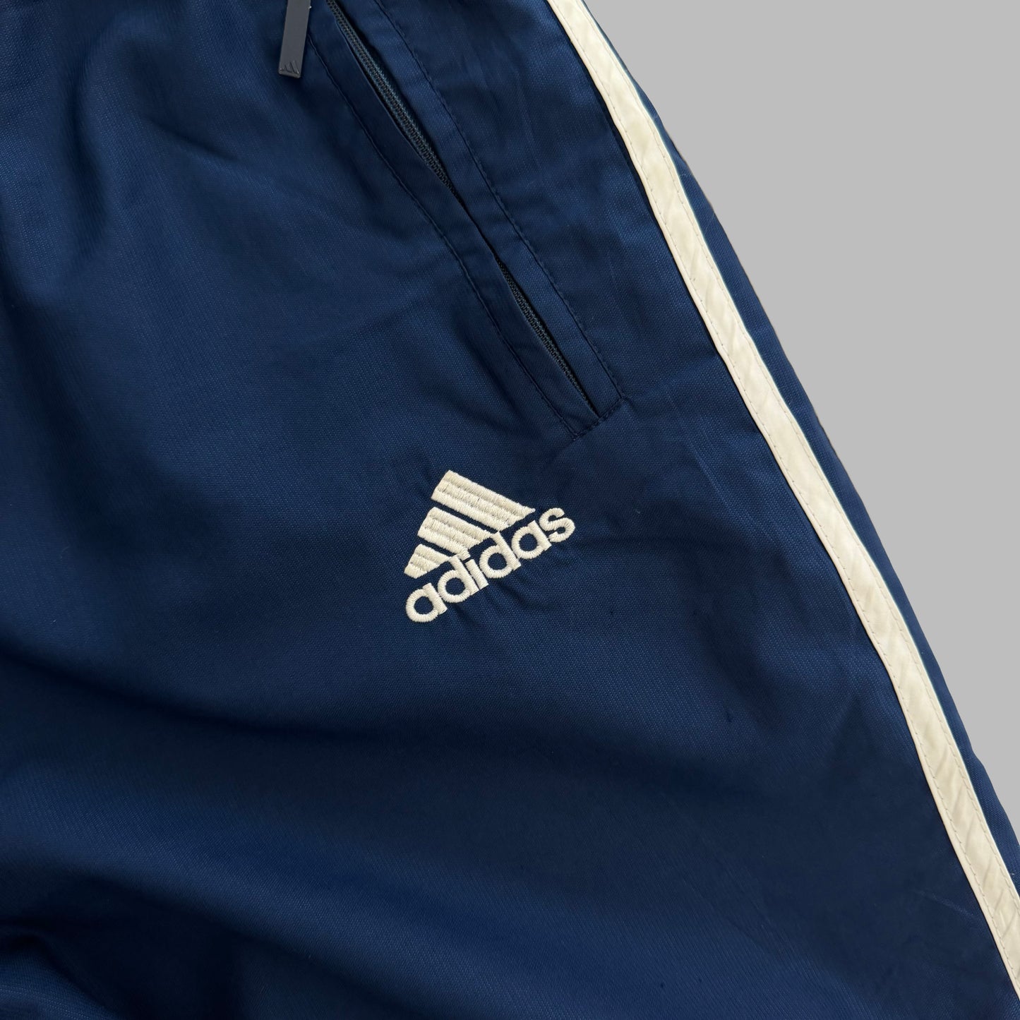 90s Adidas Wide Leg Three Stripe Track Pants - L