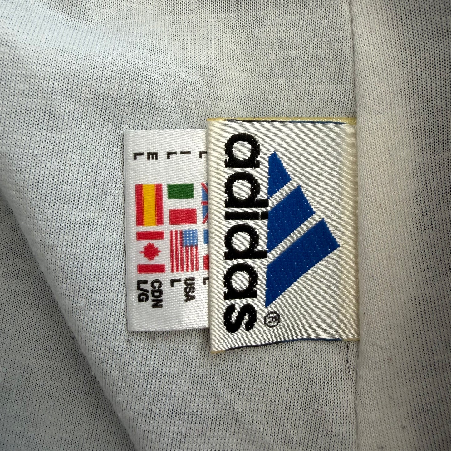 90s Adidas Wide Leg Three Stripe Track Pants - L