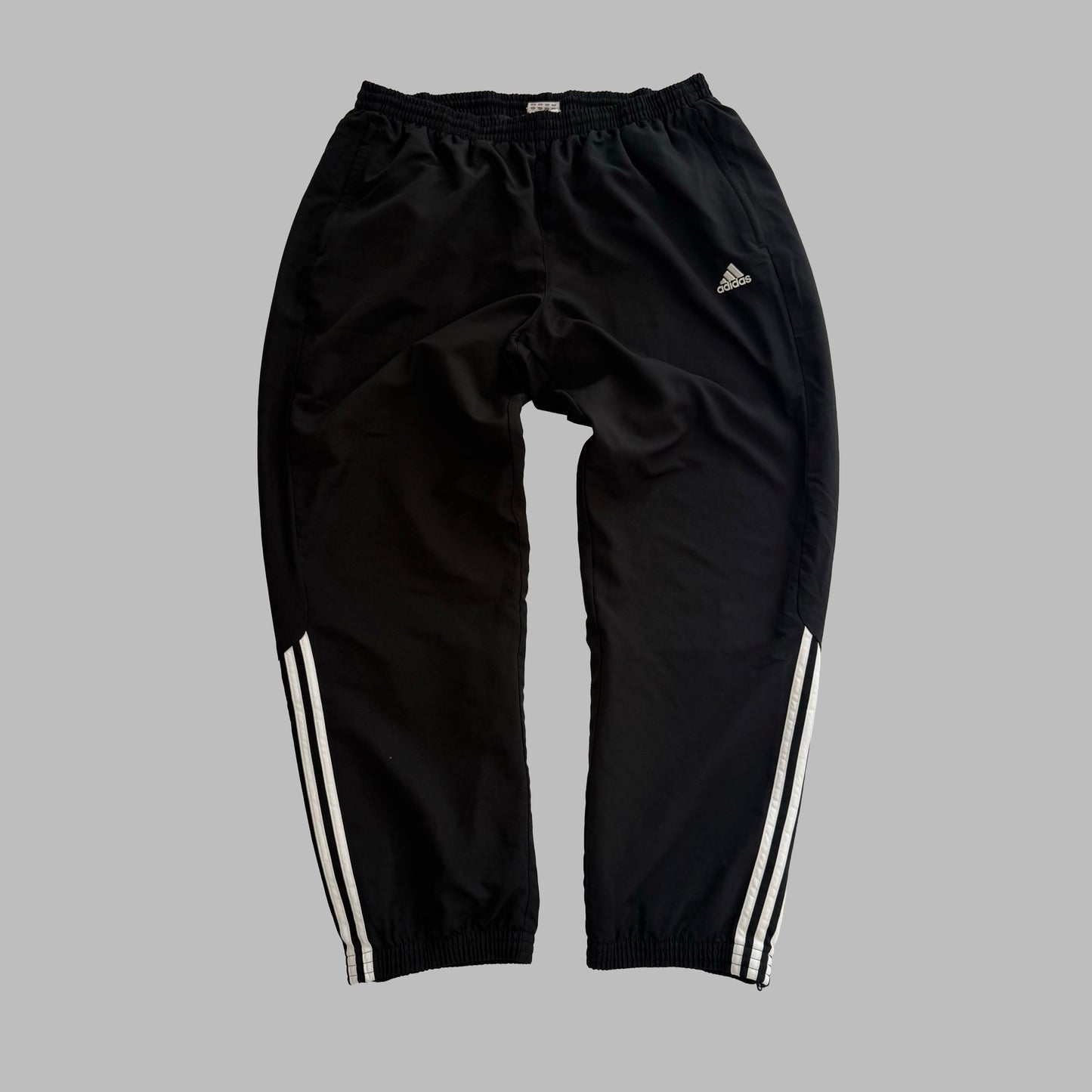 Y2K Adidas Three Striped Baggy Track Pants - L