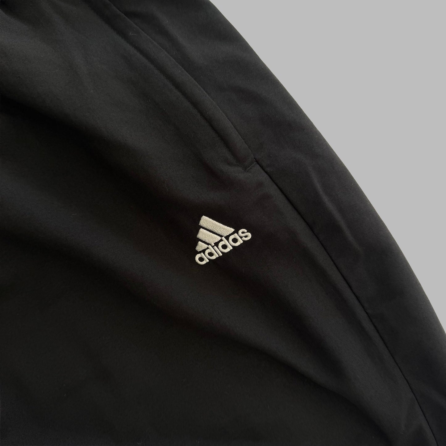 Y2K Adidas Three Striped Baggy Track Pants - L