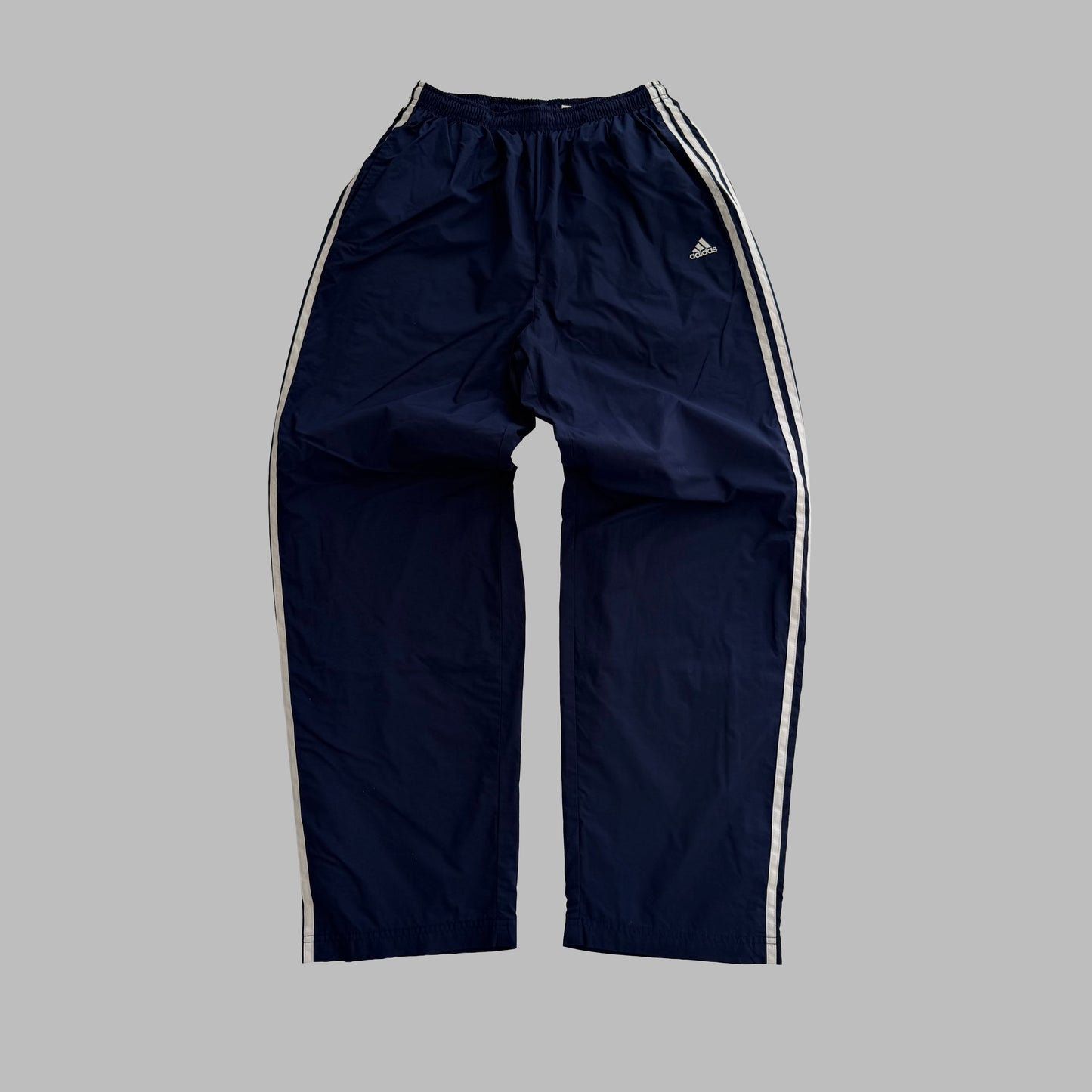 Y2K Adidas Wide Leg Three Stripe Track Pants - L