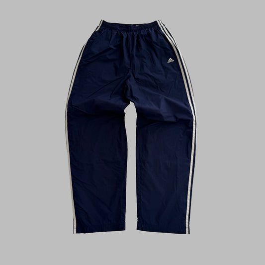 Y2K Adidas Wide Leg Three Stripe Track Pants - L