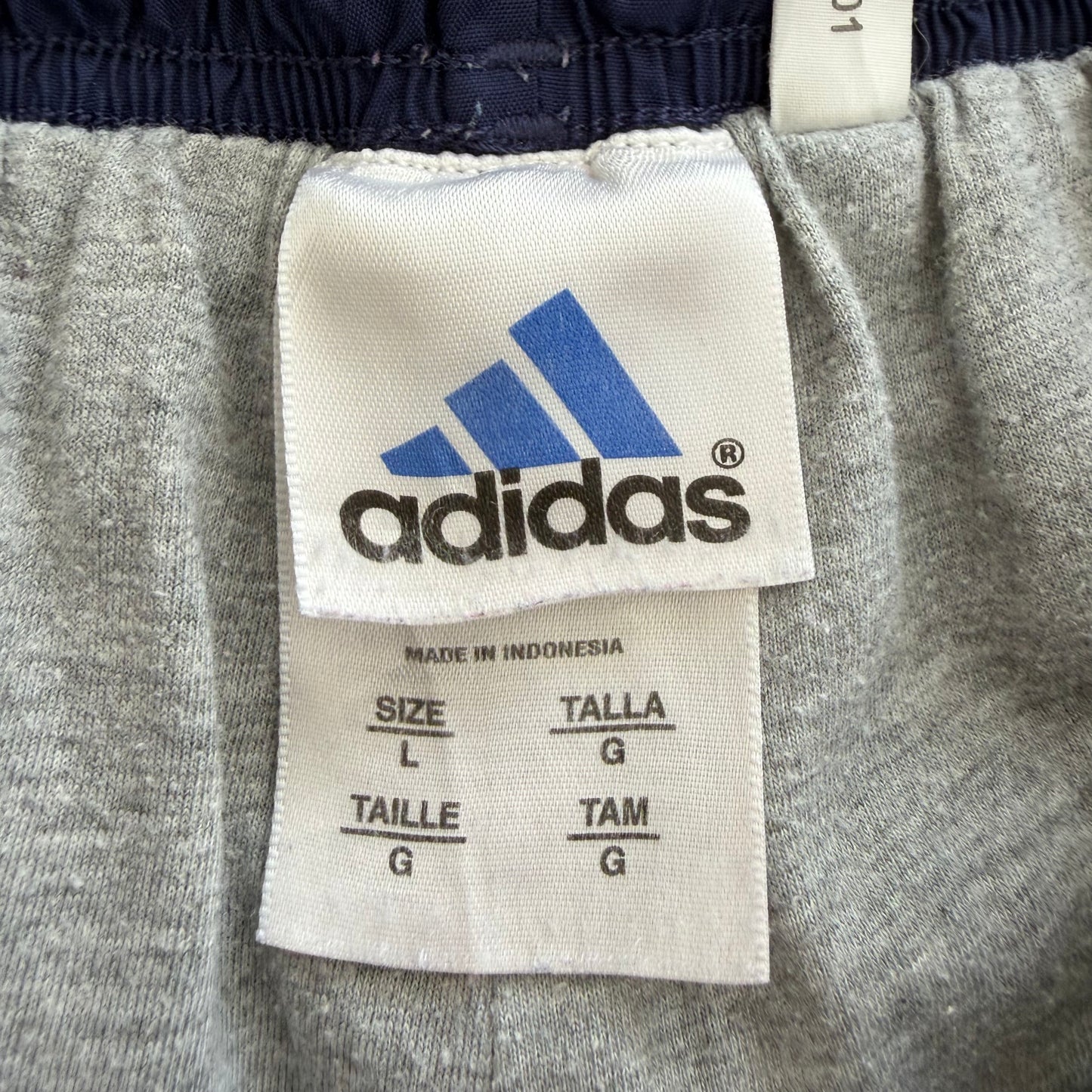 Y2K Adidas Wide Leg Three Stripe Track Pants - L