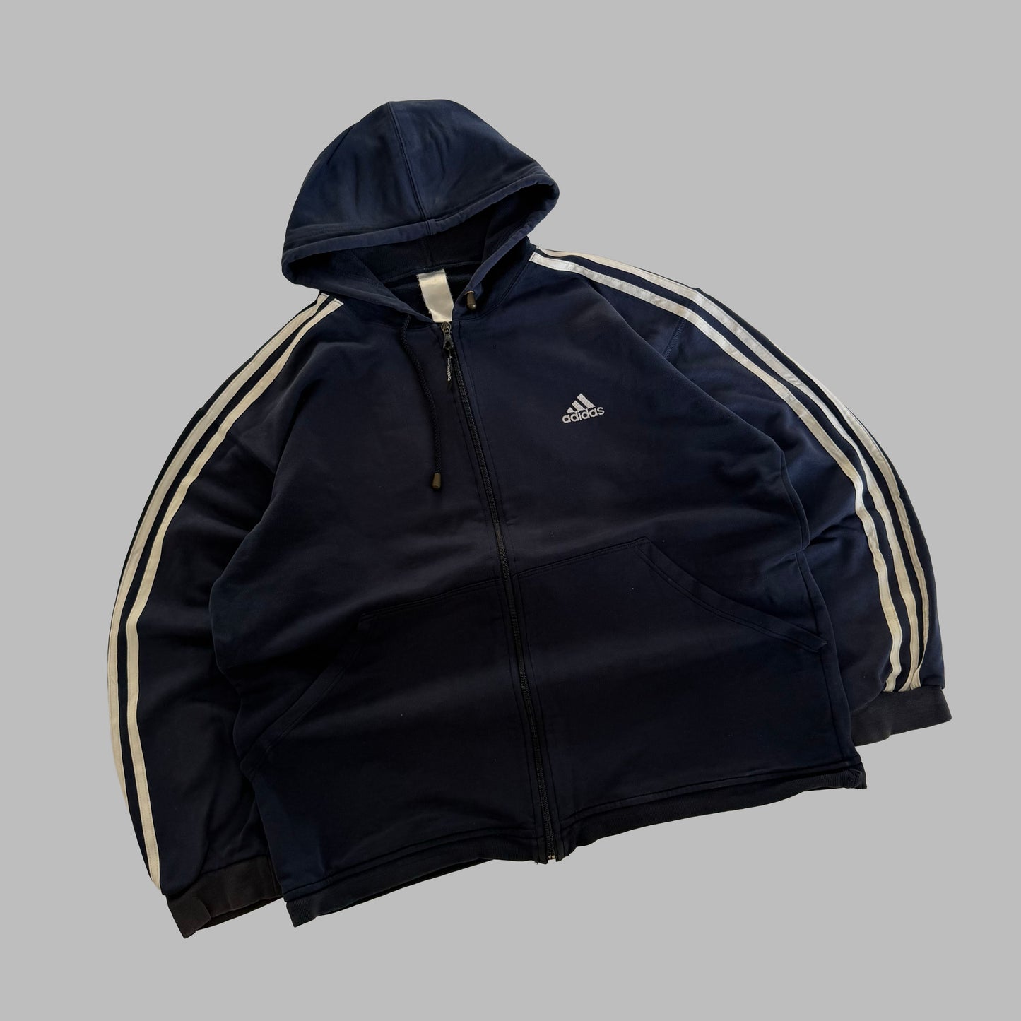 Y2K Adidas Three Stripe Hoodie - XL