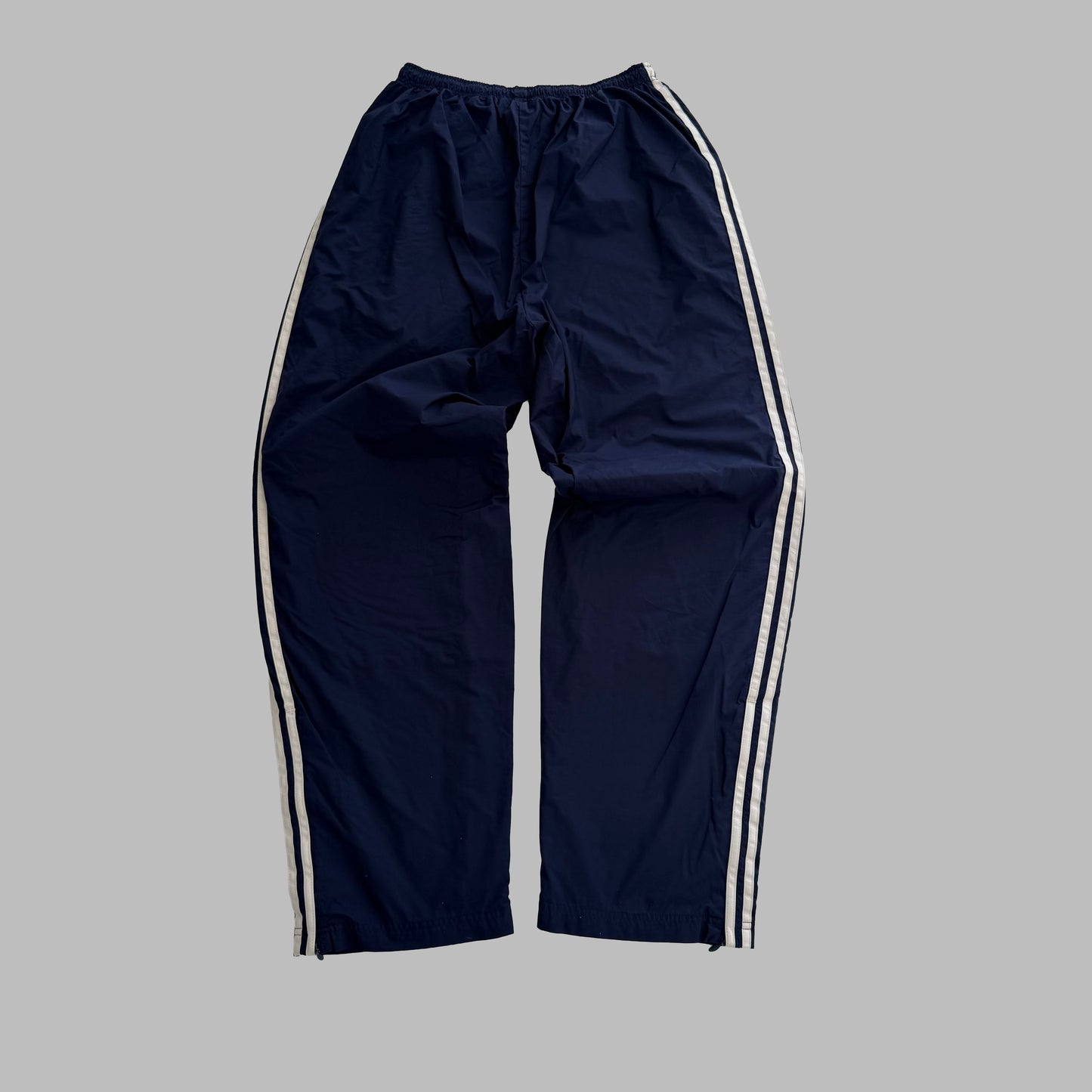 Y2K Adidas Wide Leg Three Stripe Track Pants - L