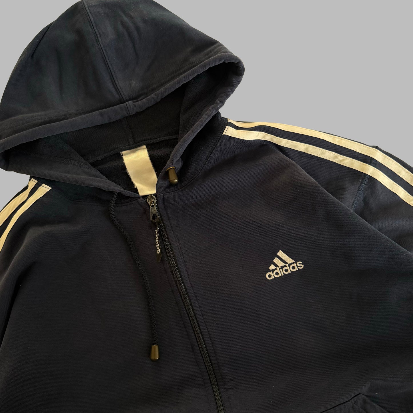 Y2K Adidas Three Stripe Hoodie - XL