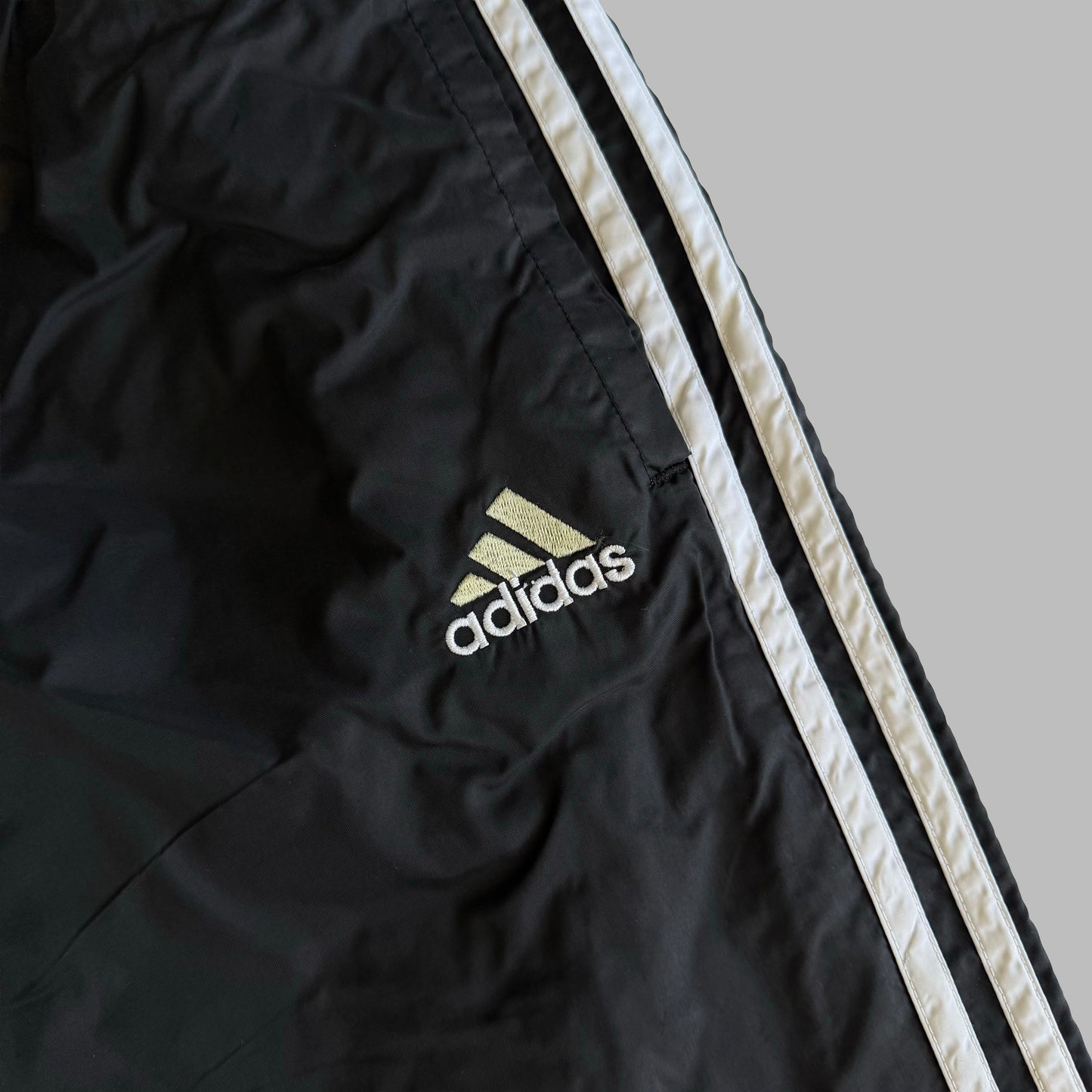 90s Adidas Three Stripe Baggy Track Pants - M
