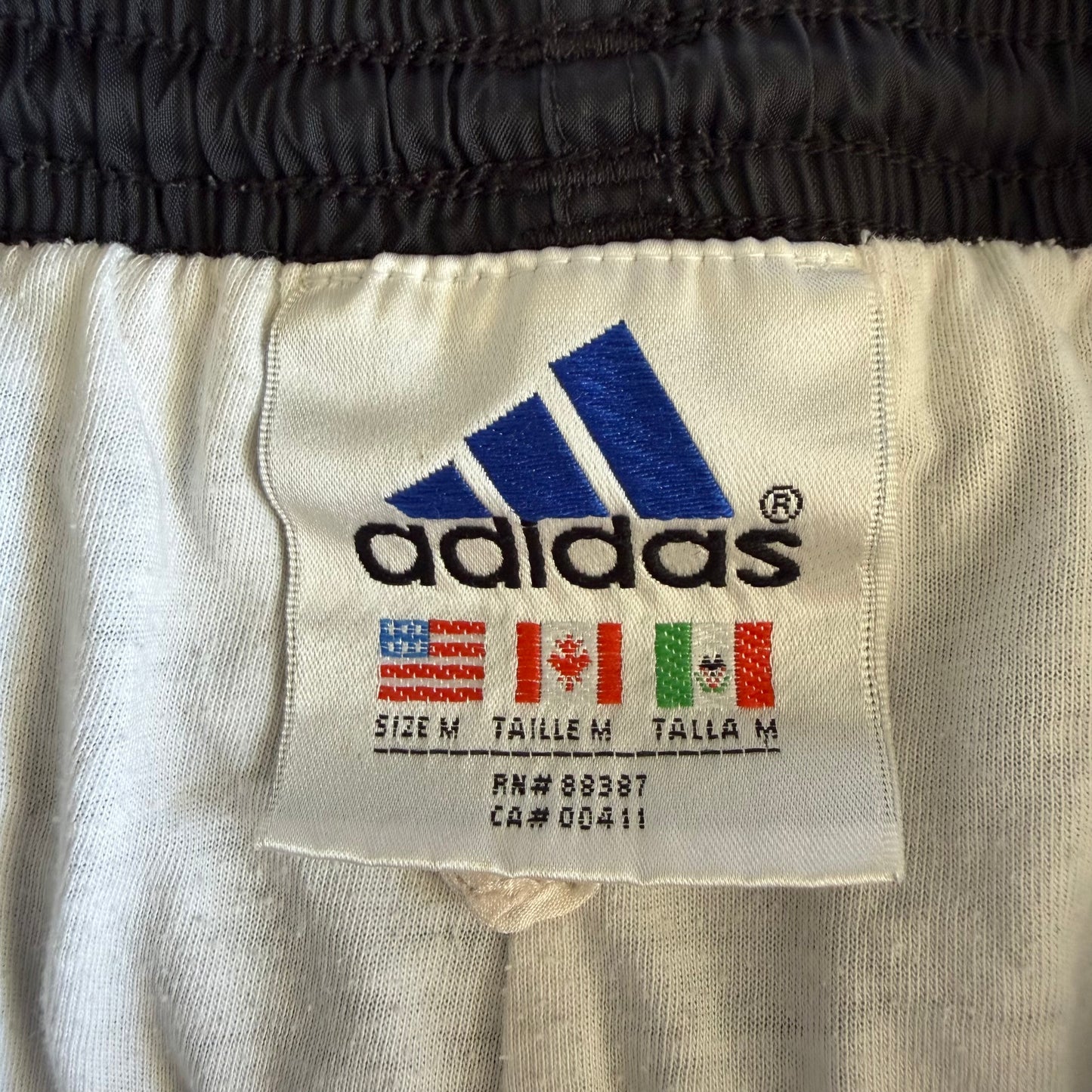 90s Adidas Three Stripe Baggy Track Pants - M