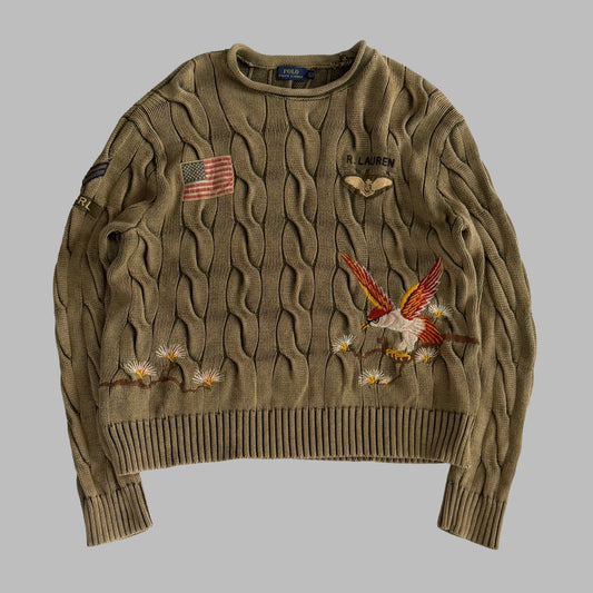 Polo Ralph Lauren Patch Military Heavy Knit - XL